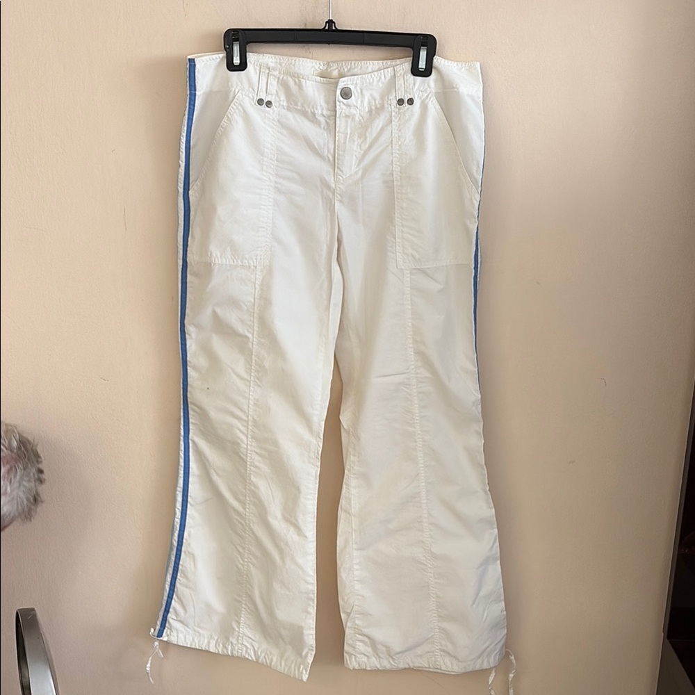 Express White Pants with Blue Accents